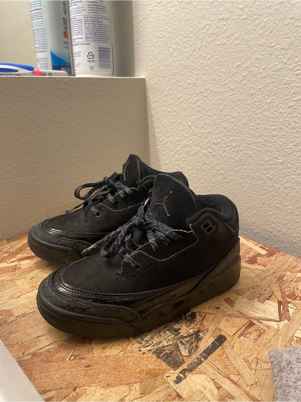 Jordan Retro 3s Black Cat Kids Low-Top Sneakers Size 13c